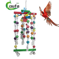 Jouets pour oiseaux Pet Perroquet fournitures Grand Ara en bois coloré Perroquet gris Jouets à mâcher