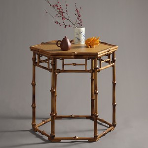Mesa de centro hexagonal de bambú hecha a mano, lacada, estilo Zen, mesa baja para uso doméstico, nuevo diseño chino - Product Image 1