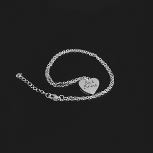 Collar con Colgante ZRM Fashion <span class=keywords><strong>Soul</strong></span> Sister, Diseño de Corazón con Letras 'Best Partner', Estilo Punk, Joyería de Aleación de Zinc para Regalo de Mejor Amiga - Product Image 3