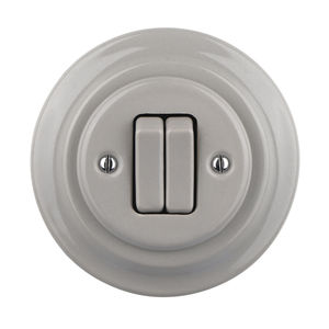 Porcelaine de style rustique 1 clé 2 clés Interrupteurs muraux à bouton-poussoir électrique vintage - Product Image 5