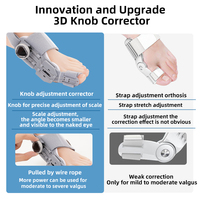 Attelle d'oignon orthopédique réglable Hallux Valgus Redresseur d'orteil Orthèse de pied Soulagement de la douleur Correcteur d'oignon