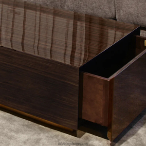 Italian Walnut Veneer <b>Coffee</b> <b>Table</b> Storage <b>Box</b> Modern High Gloss Wood <b>Coffee</b> <b>Table</b> With Drawers 069 <b>Coffee</b> <b>Table</b> With Drawers 06 - Product Image 5