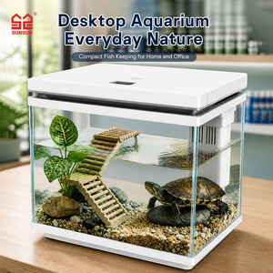 <span class=keywords><strong>Acquario</strong></span> in Vetro Nano SUNSUN Nuova Generazione, Piccolo Sistema di Filtrazione Completo con Illuminazione per Pesci Betta, Pesci Rossi e <span class=keywords><strong>Tartarughe</strong></span> - Product Image 1