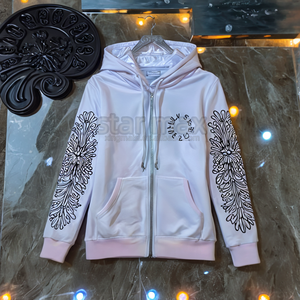 Sweat à capuche thermique à manches courtes de luxe Hearts Ch, de haute qualité, imprimé sur le devant, tricoté, 100% coton, style streetwear, personnalisé - Product Image 4