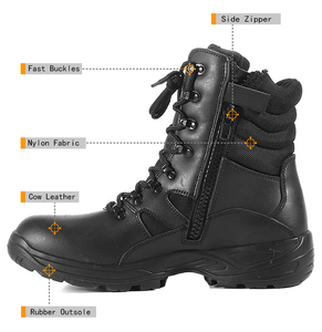 <span class=keywords><strong>Botas</strong></span> tácticas de cuero antipinchazos de tobillo alto con cordones firmes para senderismo escalada - Product Image 3
