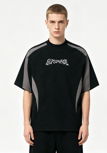 เสื้อยืดพิมพ์ลายสตรีทแบนด์วินเทจ ทรงหลวมใส่สบายสำหรับฤดูร้อน ยูนิเซ็กซ์ ผ้าฝ้ายปิเก้ 100% ปักลาย 3 มิติ แขนสั้นทรงดรอปโชว์เดอร์ รุ่น Star Code - Product Image 4