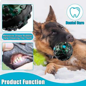 Giocattolo per cani palla per masticatori aggressivi palla di cane interattivo con stridula oscillazione risatina suono di gomma Pet giocattoli da masticare - Product Image 4