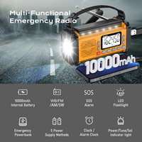 Radio de Emergencia OEM de Fábrica WB NOAA con Linterna SOS, Banco de Energía Solar, Manivela, Carga USB y Altavoz Inalámbrico