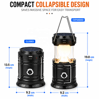 Lanterne solaire portable pour le camping, lampe de tente LED pliable, équipement de survie d'urgence, lampe rétractable légère pour la randonnée
