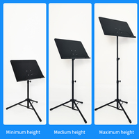 Pupitre de musique réglable en hauteur, grand format, pour guitare, violon, partitions, avec loupe, accessoire de pupitre non perforé