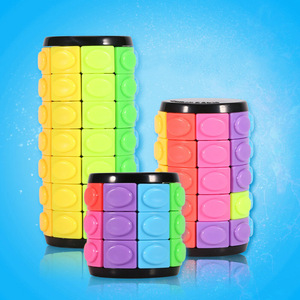 Colorful Mini PP Plastic Cylindrical Cube Stress-relief Children's Educational Toy DIY Finger Creative Sliding <b>Magic</b> Tower 3D - Product Image 4