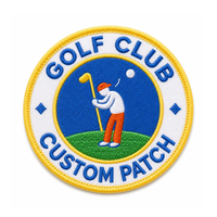 Badge personnalisé pour golfeur, motif swing, brodé, thermocollant, avec fixation auto-agrippante, pour sac de golf, casquette, t-shirt