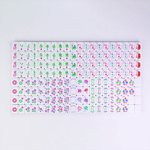 Juego de Fichas de Mahjong Americanas de 4 Capas Personalizadas en Esmeralda, Malaquita, Negro, Rosa, Azul, Verde, Concha de Tortuga, Púrpura Perlado, para Viaje - Product Image 5