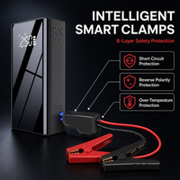 Démarreur de voiture avec compresseur d'air, chargeur USB, lampe torche LED, booster de batterie portable d'urgence pour camion et SUV