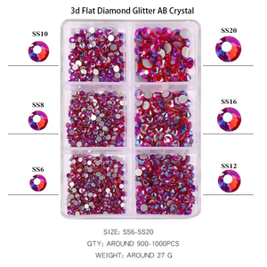 Diamantes de imitación brillantes en 3d, cristales <span class=keywords><strong>AB</strong></span> para uñas, en forma de piedra, en caja - Product Image 3