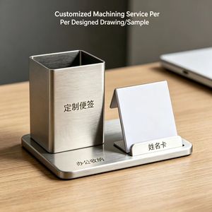 CNC Machining High-End Custom Business Card Holder Stand Stainless Steel Brass Aluminum Desktop Case Custom Business Card Holder - Product Image 3