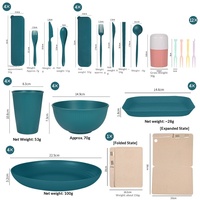 Service de vaisselle carré de style nordique peint à la main pour 6 personnes, compatible micro-ondes, assiettes, bols et tasses pour l'extérieur, pour l'approvisionnement transfrontalier