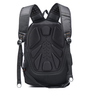 Sac à dos d'affaires noir pour hommes, compartiment pour ordinateur portable de 17 pouces, sac à dos de voyage étanche, bretelles de couleur unie - Product Image 2