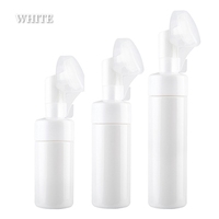 Nuevo 100ml 150ml 200ml azul blanco claro bomba de espuma cosmética botella de plástico para mascotas con cepillo de silicona para embalaje de limpiador Facial