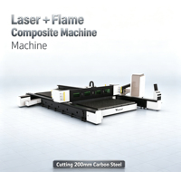 Machine de découpe composite laser flamme à double fonction, découpeuse combinée laser fibre et flamme pour structure en acier au carbone de 200 mm d'épaisseur