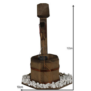 Decoraciones Navideñas, Accesorios de Madera para Belén de 10 x 10 x 15 cm con Jaula y Fuente (999944103102201) - Product Image 2