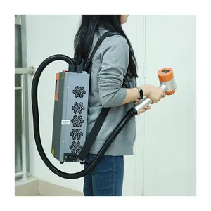 100W Handheld Backpack Portable Paint Rust Removal Fiber Laser Cleaning Machine For Cleaning Metals