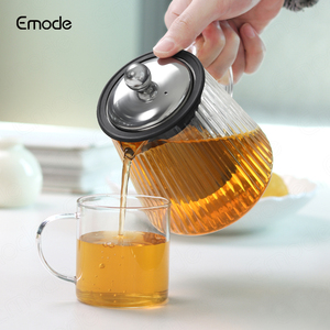 2025 Emode Vertical Grain 600ml Théière en verre Théière en verre avec infuseur en acier inoxydable - Product Image 5