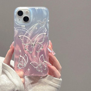 Fundas de TPU de Lujo con Diseño de Mariposas y Estampado de Purpurina para Teléfonos Móviles <span class=keywords><strong>iPhone</strong></span> 17 16 15 14 13 <span class=keywords><strong>12</strong></span> 11 8 7 XR XS Pro Max - Product Image 1