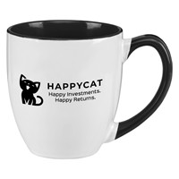 Tasse bistro en céramique bicolore 16 oz personnalisée