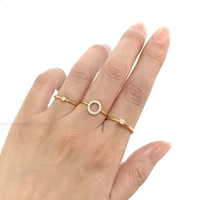 Simple Délicat Romantique Élégant Design Bijoux De Haute Qualité En Acier Inoxydable Or Couleur Cubique Zircone Pavé Cercle Anneau