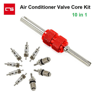 10Pcs R134a A/C Valve Core Removal Tool Kit Aluminum Alloy Air Conditioning Repair <b>Set</b> For Automotive Use - Product Image 5