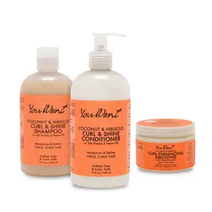 Factory Supply Curl Enhancing Smoothie Hair Shampoo Coconut and Hibiscus Curl & Shine Shampoo and Conditioner Set
