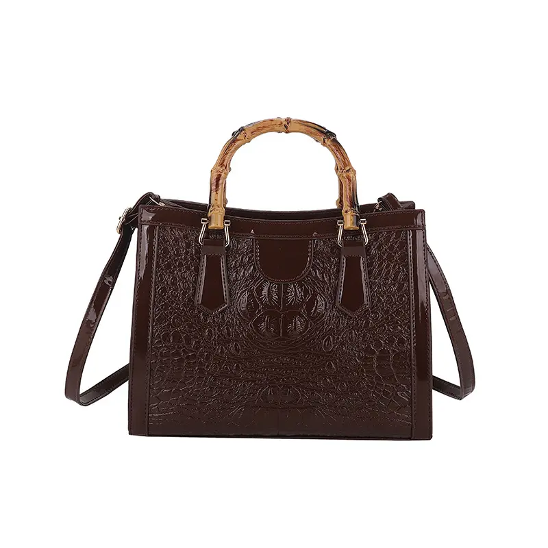 Kazze, оптовая продажа, Высококачественная сумка из бамбукового сустава, новая модная классическая сумка-тоут с узором крокодила