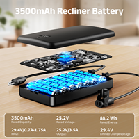 Batterie 25,2 V 3500 mAh pour fauteuil inclinable électrique, canapé massant, fauteuil releveur 88,2 Wh Li-ion avec chargeur rapide 29,4 V OEM