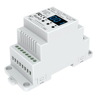 Decodificador DMX de 0-10V para Riel DIN, Decodificador de 4 Canales con Pantalla Digital Numérica, Convertidor de Atenuación DMX para Tiras de Luz RGB RGBW