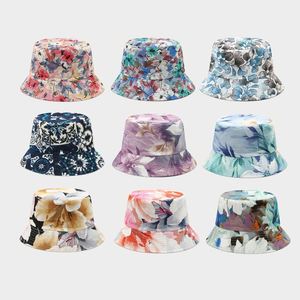 Wholesale Reversible Flower Printing Bucket <b>Hat</b> Outdoor Fashion Trendy Girls Sun <b>Hat</b> - Product Image 1