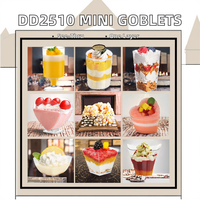 Gobelets en plastique transparent à paroi simple DD2510, diamètre 90 mm, pour desserts, glaces, poudings, vins et apéritifs de fête