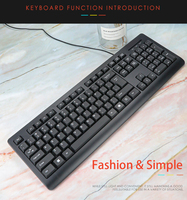 Keyboard Komputer Kantor Berkabel Berkualitas Tinggi OEM Pabrik dengan Kabel USB