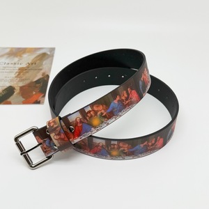 Cinturones de PU de alta calidad Unisex, accesorios Retro 'La última cena', pintura al óleo, piel de vaca, accesorios de cinturón de cuero PU - Product Image 5