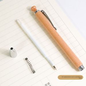 Stylo bille rétro créatif en bambou, stylo gel à pression en bois et plastique avec logo personnalisé pour cadeaux de bienvenue - Product Image 4