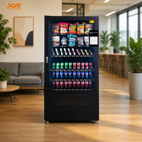 Distributeur automatique de boissons et de collations réfrigérées, paiement par espèces/pièces/billets/cartes, construction en acier inoxydable, conforme ADA