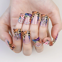 Faux ongles artificiels de canard en ABS de haute qualité avec de la colle, vente en gros de faux ongles de haute qualité, 24 pièces