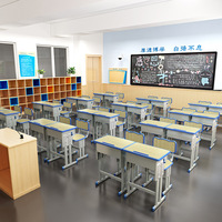 Table de classe en métal durable confortable avec ensemble de chaises de bureau d'école réglables pour étudiants universitaires enseignants adultes
