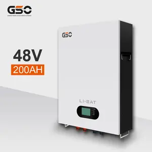 GSO-batería de litio LifePO4, 48V, 51,2 V, 100Ah, 200Ah, 50Ah, 5Kwh, 10Kwh, 2,5kwh, pared de energía con BMS para sistema Solar fuera de red/híbrido