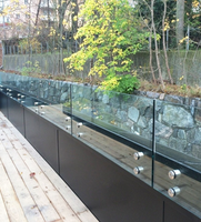 Rampe en verre trempé sans cadre en acier inoxydable, design moderne, résistante à l'eau et à la rouille, garantie 5 ans pour villa, escalier, terrasse, balcon