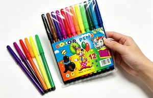 Factory Wholesale Cheap Price <b>12</b> Colors Marker Student Colour Drawing Art Gift Set Coloring Paint Marker Pens - Product Image 3