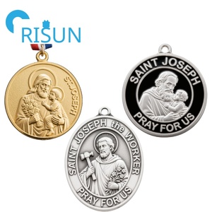 Fábrica personalizada patrón San José medalla colgante collar personalizado José el trabajador religioso Medalla medallón medallas - Product Image 1