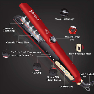 Lisseur à vapeur en céramique infrarouge de 1 pouce, chauffe rapidement, ions négatifs, réglage de la température pour le coiffage des cheveux - Product Image 2