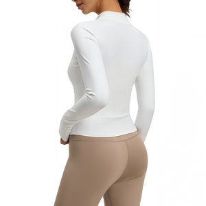 Chaqueta <span class=keywords><strong>de</strong></span> Yoga para Mujer, con Diseño Combinado, Transpirable, <span class=keywords><strong>de</strong></span> Secado Rápido, Ligera, <span class=keywords><strong>de</strong></span> Manga Larga y Cuello Alto, para Entrenamiento Físico - Product Image 6