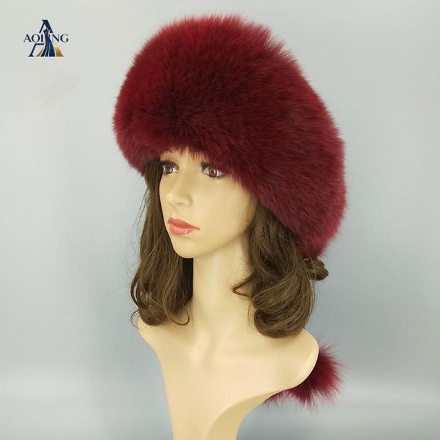 New Autumn Winter Fox Fur Hat Casual Warm Princess Cap Thickened Women's Faux Fur Hat Factory Wholesale